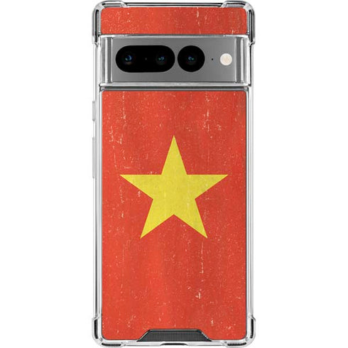 Vietnam Flag Distressed Google Pixel 7 Pro Clear Case